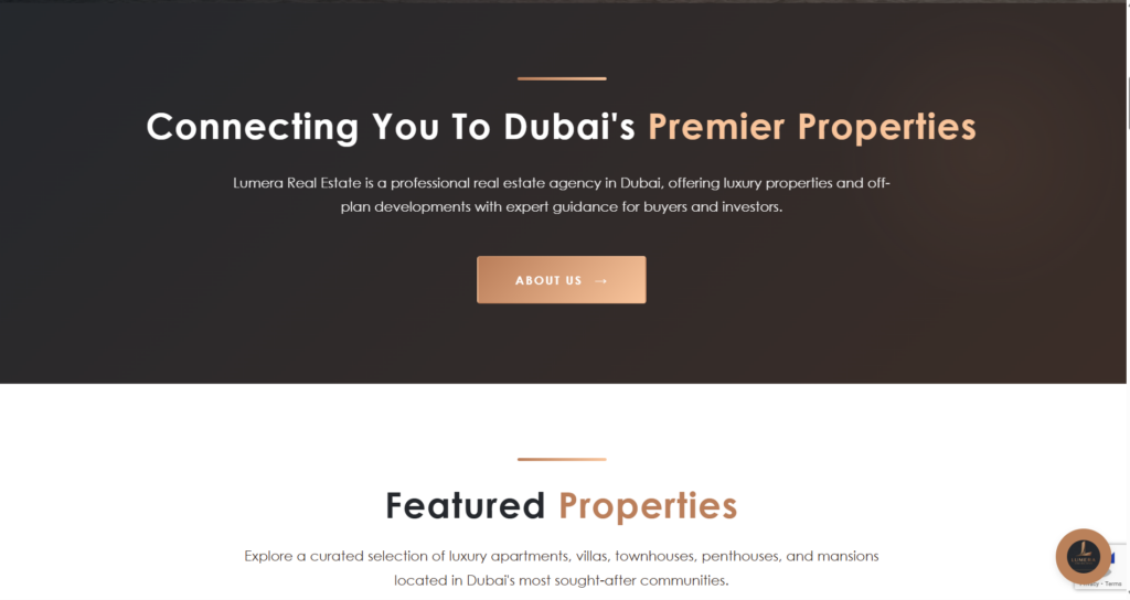 Lumera Dubai Real Estate website